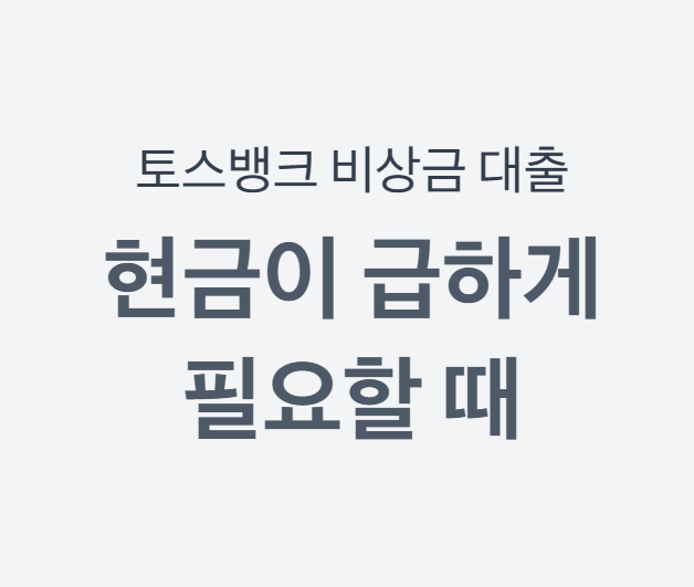 토스뱅크 비상금대출